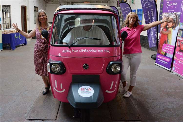 LEFT to right: The Mayor of Newark, Lisa Geary, BNA Foundation trustee Keith Girling and founder of the Rosie May Foundation, Mary Storrie. (49926130)